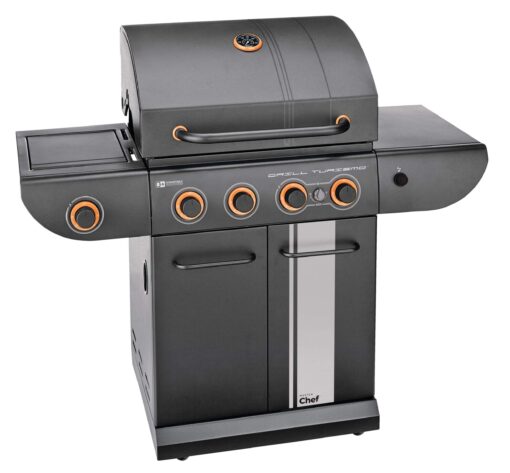 MASTER Chef Grill Turismo 4-Burner Convertible BBQ with Side Burner For Sale