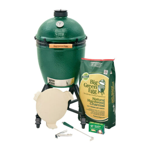 Large Big Green Egg in an intEGGrated Nest+Handler Package For Sale