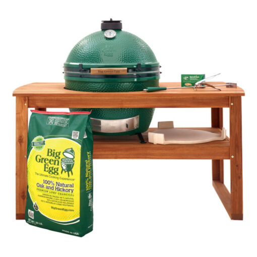 XLarge Big Green Egg in Acacia Table Package 